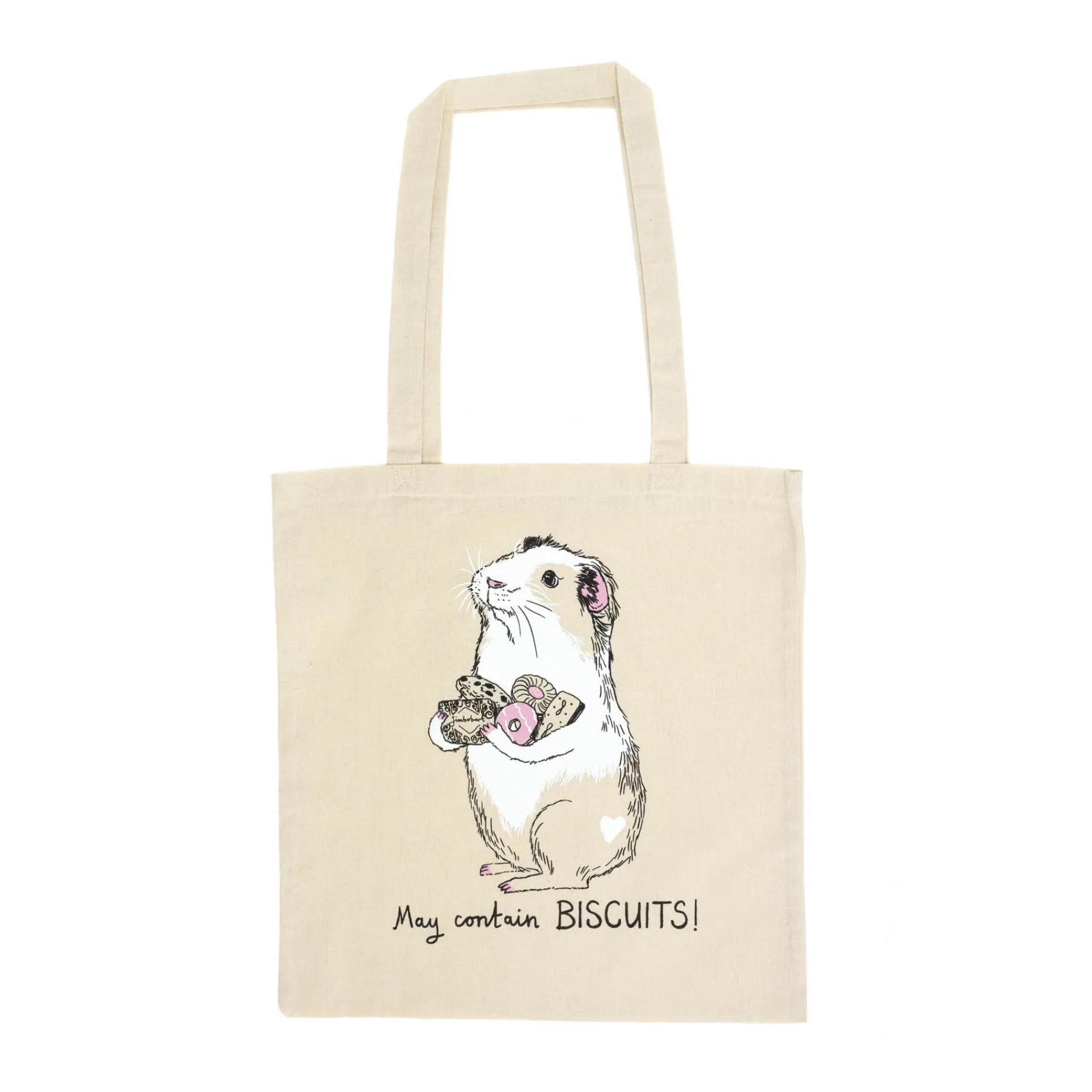 Jimbob Art May Contain Biscuits! Guinea Pig Tote Bag New