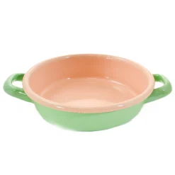 Kapka Enamel Kapka x Sous Chef Colourblock Enamel Frying Pan, 16cm, Green & Pink