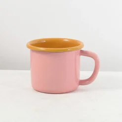 Kapka Enamel Kapka x Sous Chef Colourblock Enamel Mug, Pink & Yellow, 350ml New