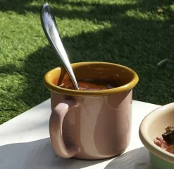 Kapka Enamel Kapka x Sous Chef Colourblock Enamel Mug, Pink & Yellow, 350ml New