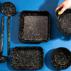 Kapka x Sous Chef Galaxy Splatter Enamel Square Roasting & Serving Dish, 21cm Clearance
