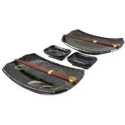 Kiji Stoneware & Ceramics Karasuba-Iro Sushi Serving Set Hot
