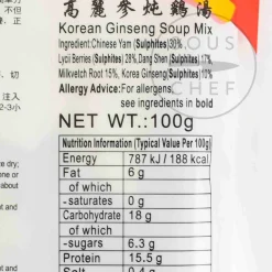 Zheng Feng Korean Ginseng Soup Mix, 100g Outlet
