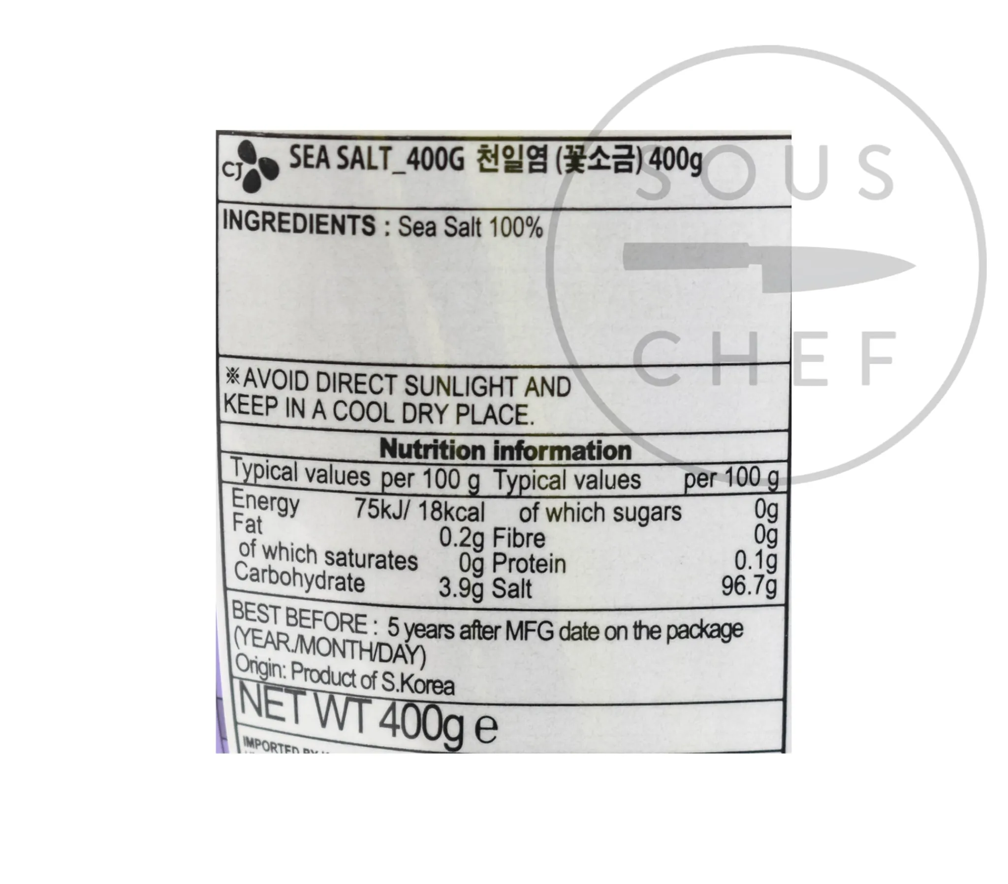 Beksul Korean Solar Sea Salt Flakes, 400g