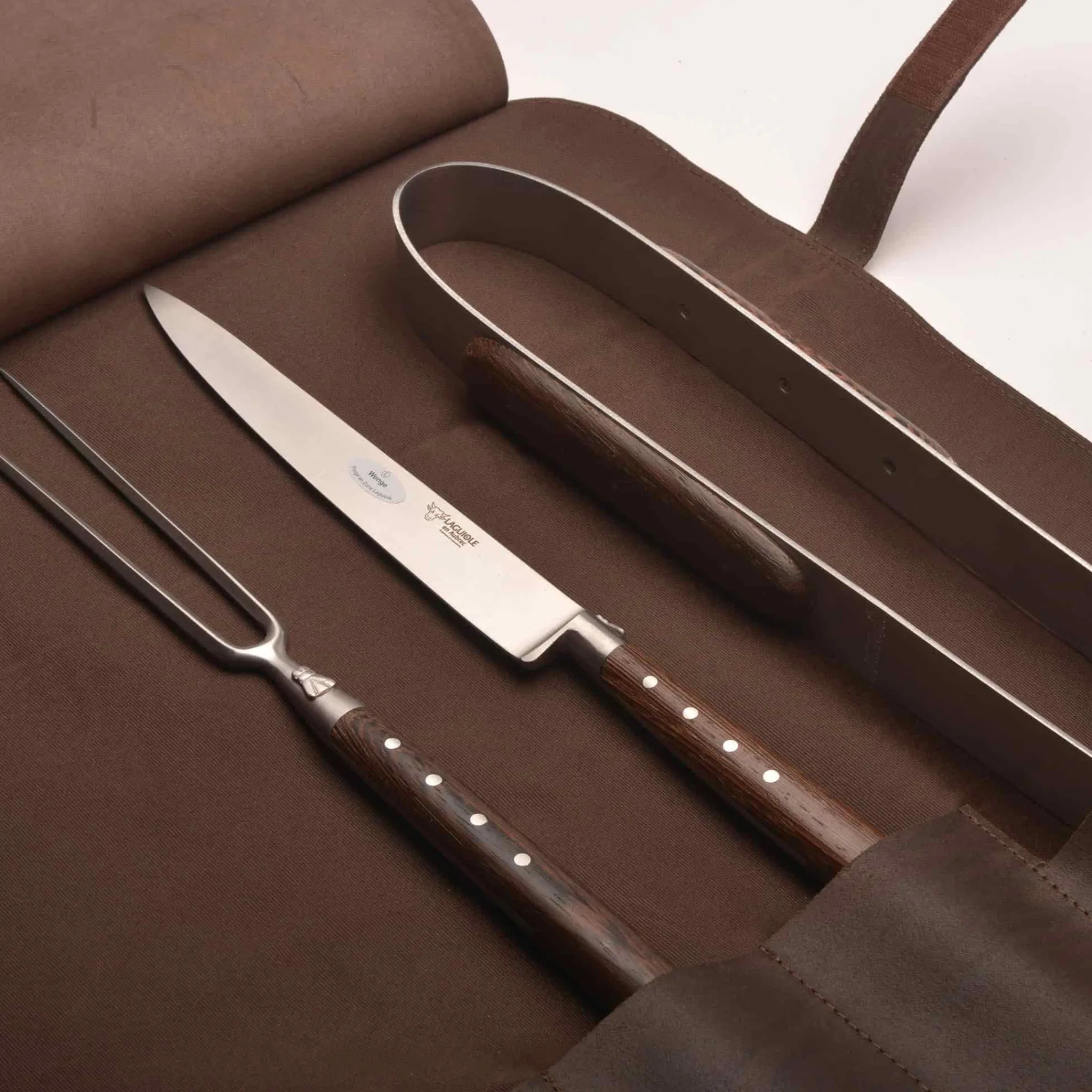 Laguiole en Aubrac BBQ Set with Leather Roll Online