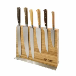 Laguiole en Aubrac Classic Knife Block of 6 Kitchen Knives, Mixed Woods New