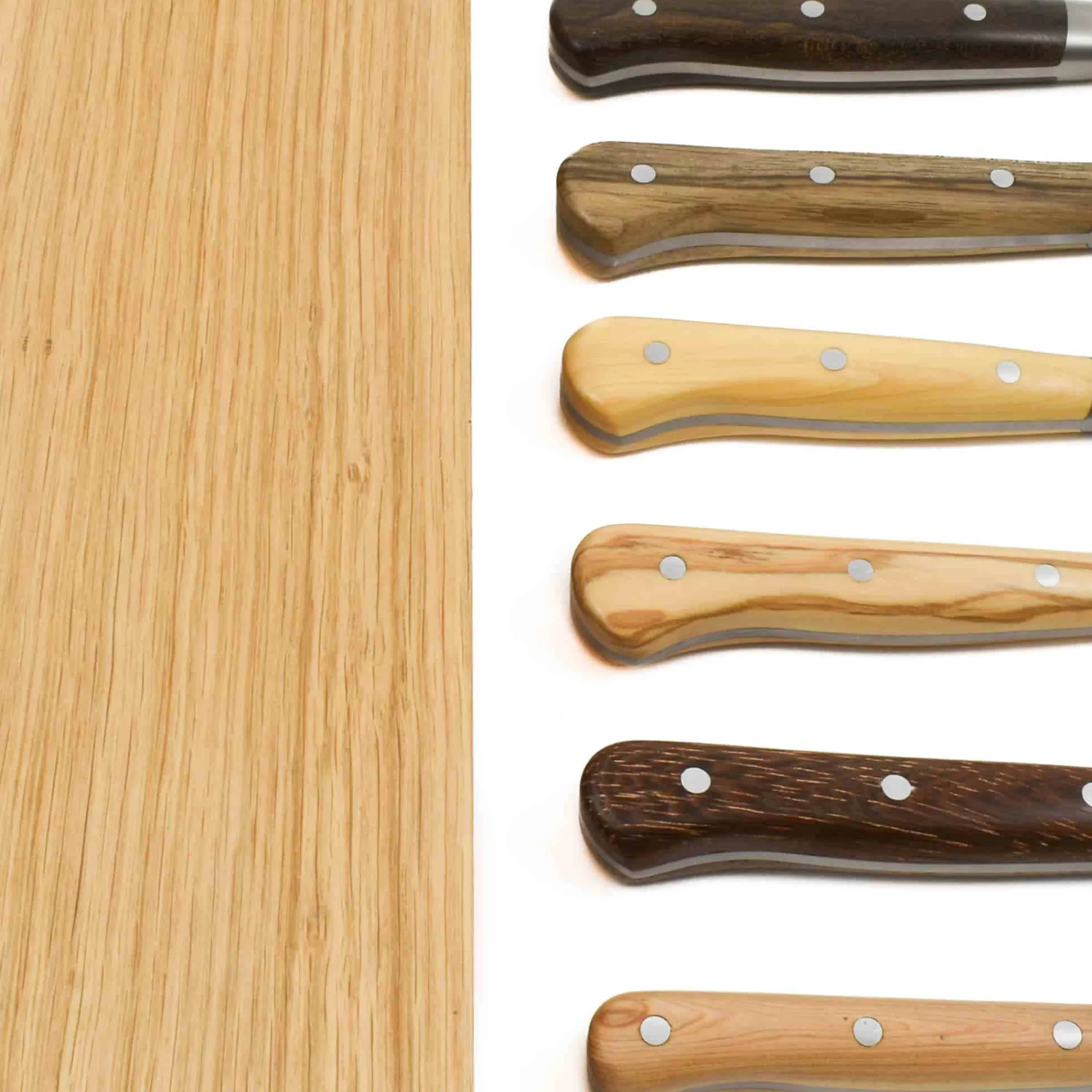 Laguiole en Aubrac Classic Knife Block of 6 Kitchen Knives, Mixed Woods New