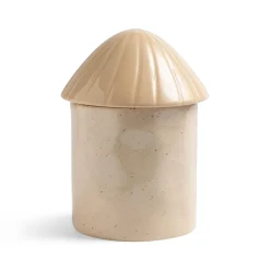 &Klevering Large Cream Mushroom Storage Jar, 18cm Outlet