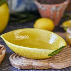 Bloomingville Lemon Shallow Bowl, 26cm Clearance