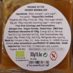 LoRUSSo Organic Artisanal Bitter Orange Jam, 305g Hot