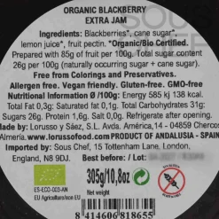 LoRUSSo Organic Artisanal Blackberry Jam, 305g New
