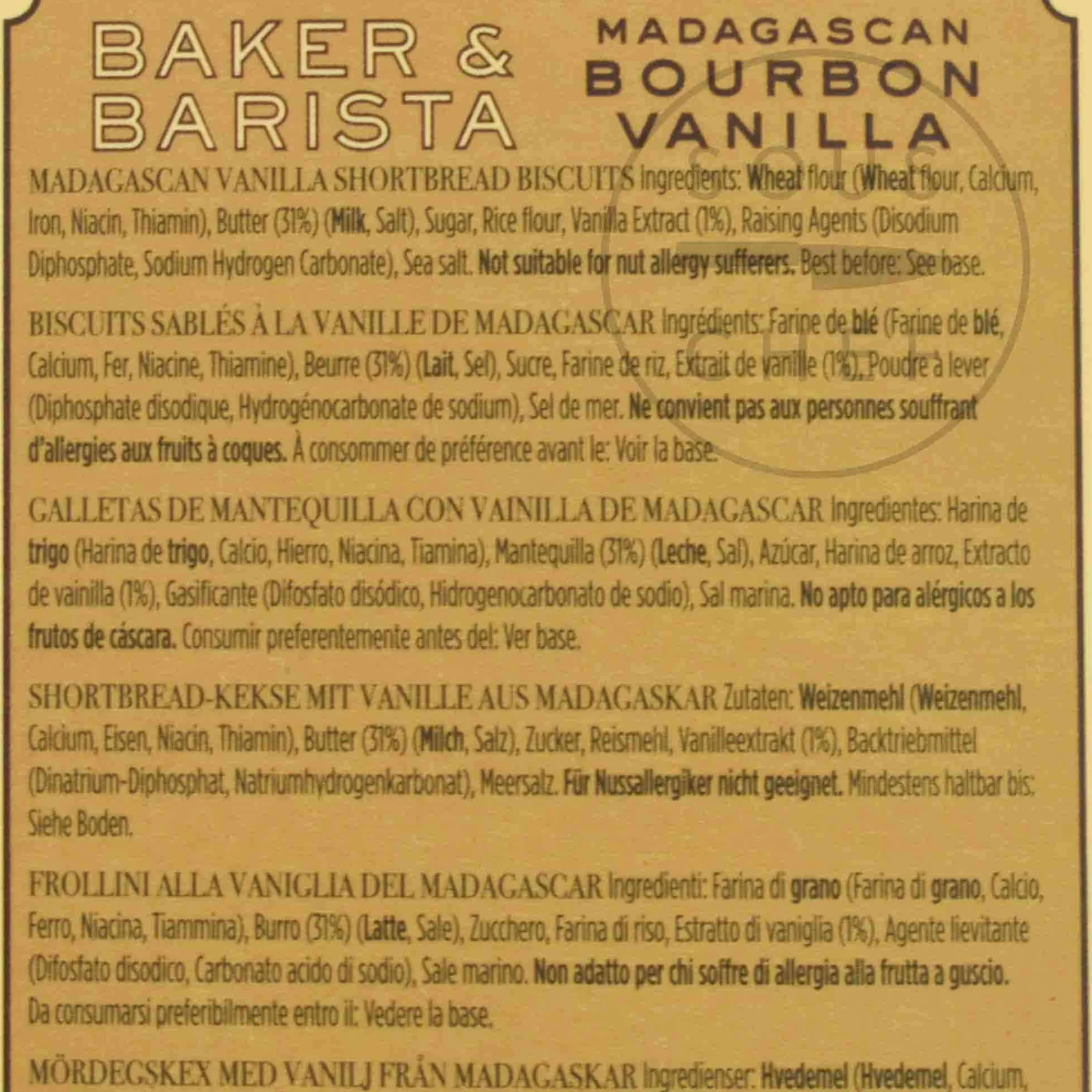 Baker & Barista Madagascan Bourbon Vanilla Biscuits, 120g