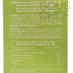 Maglio Milk Chocolate Bar with Pistachio Cream Filling, 95g Clearance