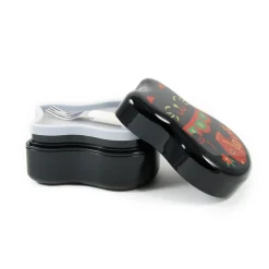 Hakoya Maruko Black Cat 2-Tier Bento Box, 520ml New