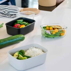 Mepal Easyclip Glass Food Storage Box, 2250ml, Nordic Sage Discount