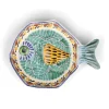 Gorky Pottery Mexican Hand Painted Green & Blue Fish Dish, 25.5cm Discount