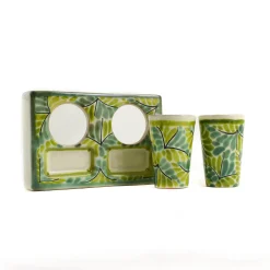 Gorky Pottery Mexican Hand Painted Green Tequila Cup Set Discount