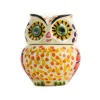 Gorky Pottery Mexican Hand Painted Orange Owl Sugar Bowl Outlet