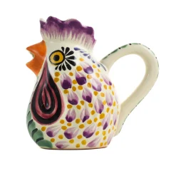 Gorky Pottery Mexican Hand Painted Rooster Milk Jug New