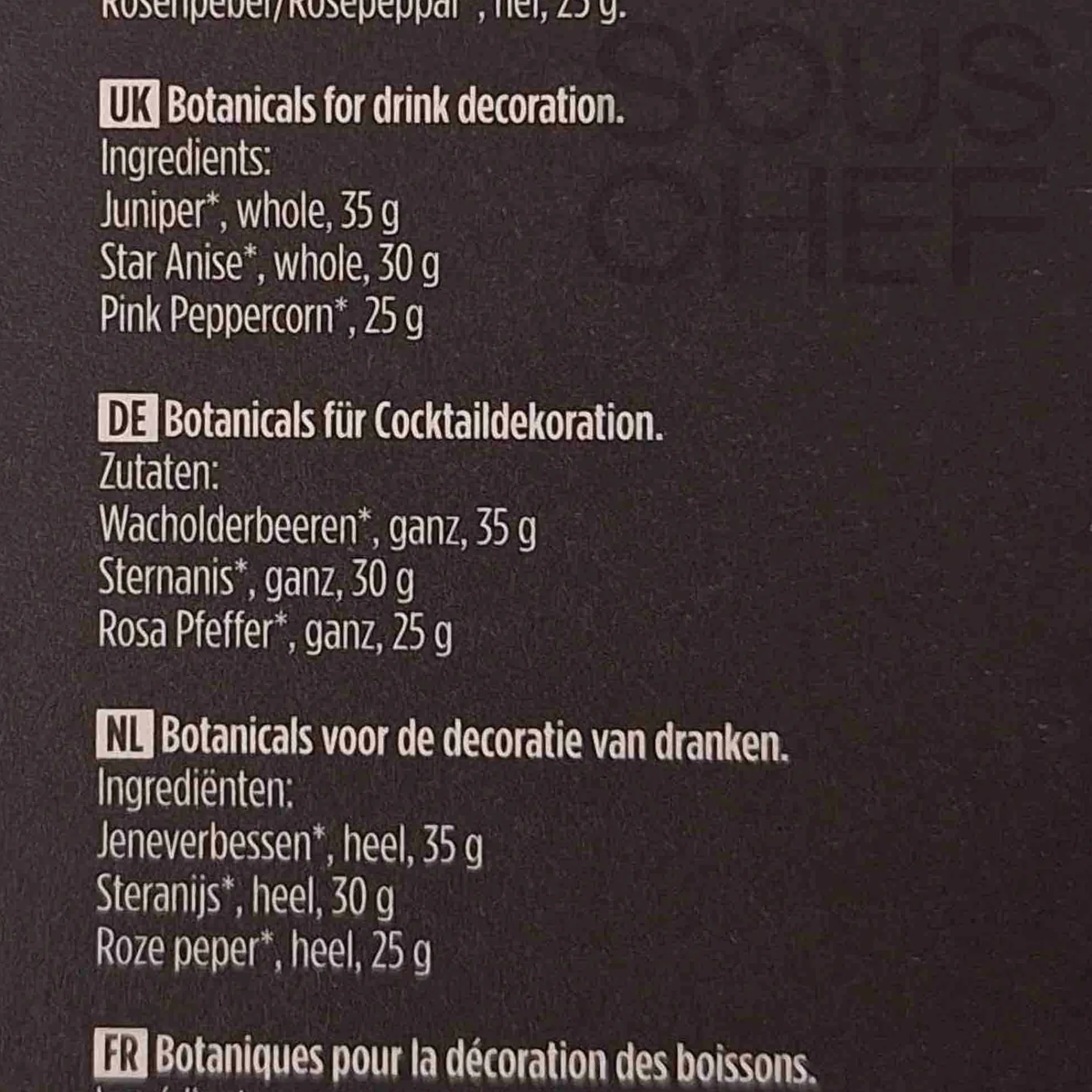 Mill & Mortar Gin Botanicals Garnish Set - A Touch of Spice Hot