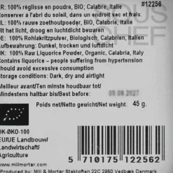 Mill & Mortar Organic Coarse Liquorice Powder, 45g New