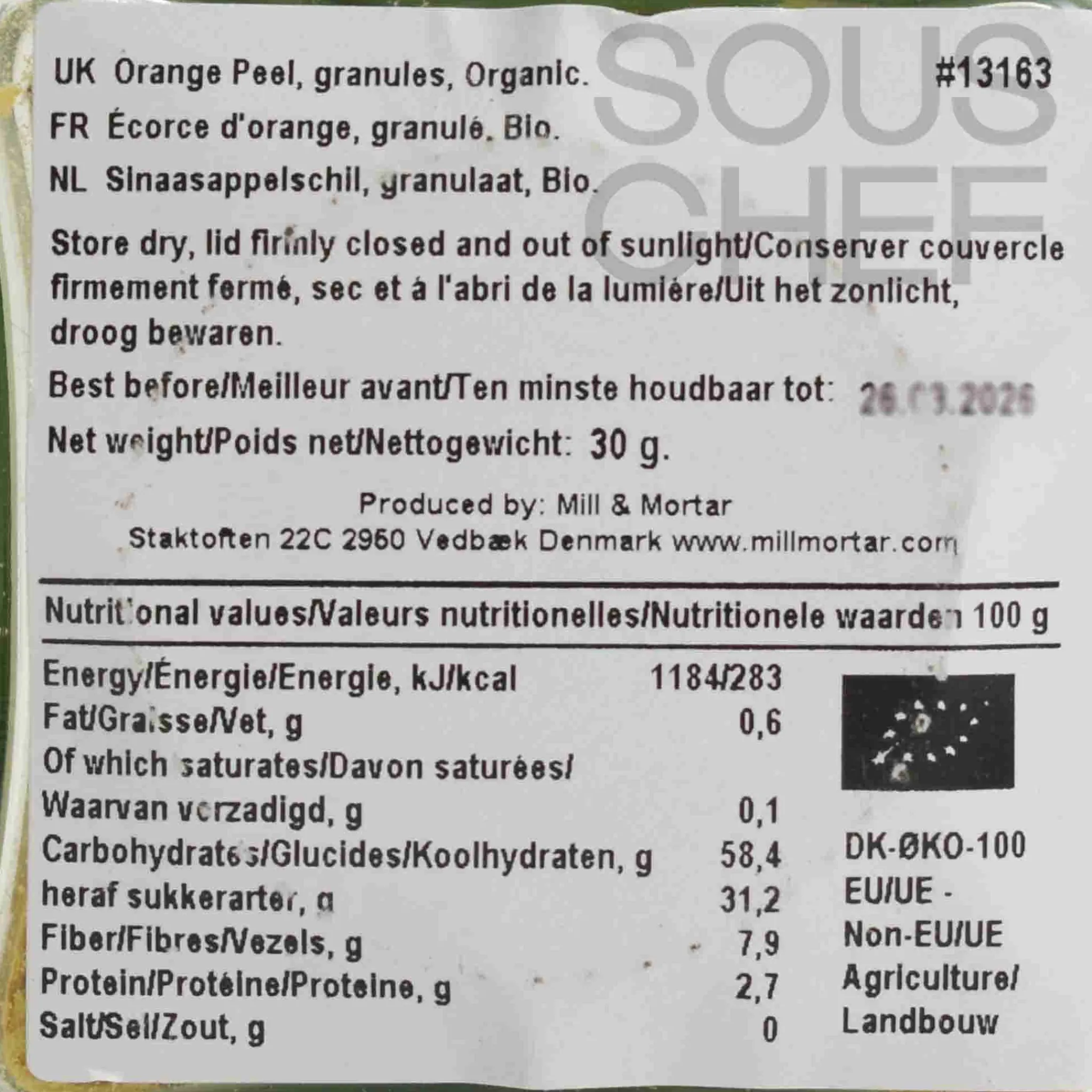 Mill & Mortar Organic Orange Peel, 30g Discount