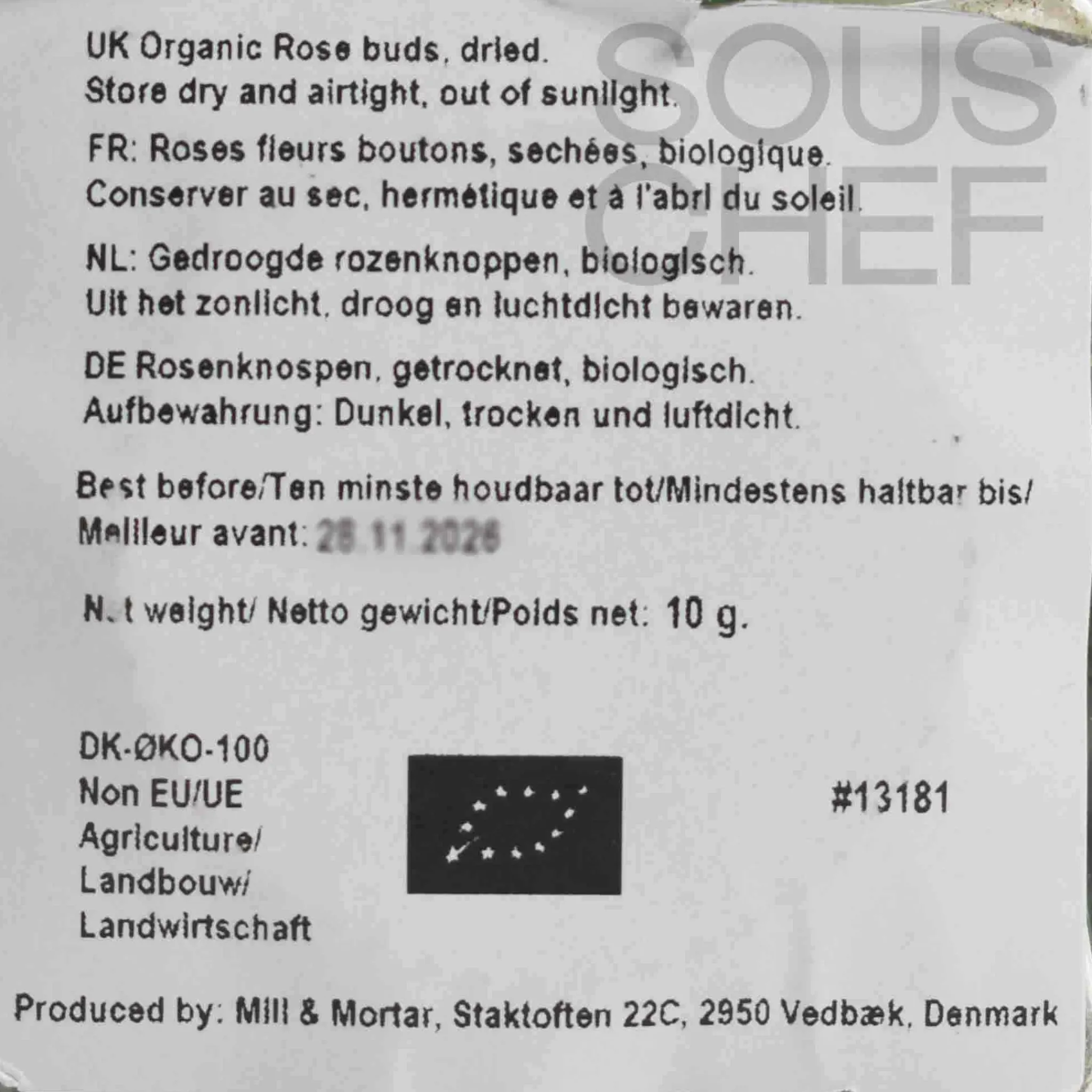 Mill & Mortar Organic Rose Buds, 10g New