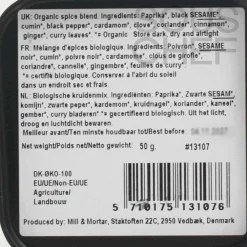 Mill & Mortar Organic Tandoori Masala, 50g New