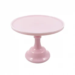 Mosser Glass Pink Milk Glass Cake Stand 10"