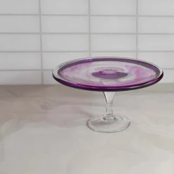 Alessandro Coppola Murano Glass Amethyst Cake Stand, 25cm Outlet