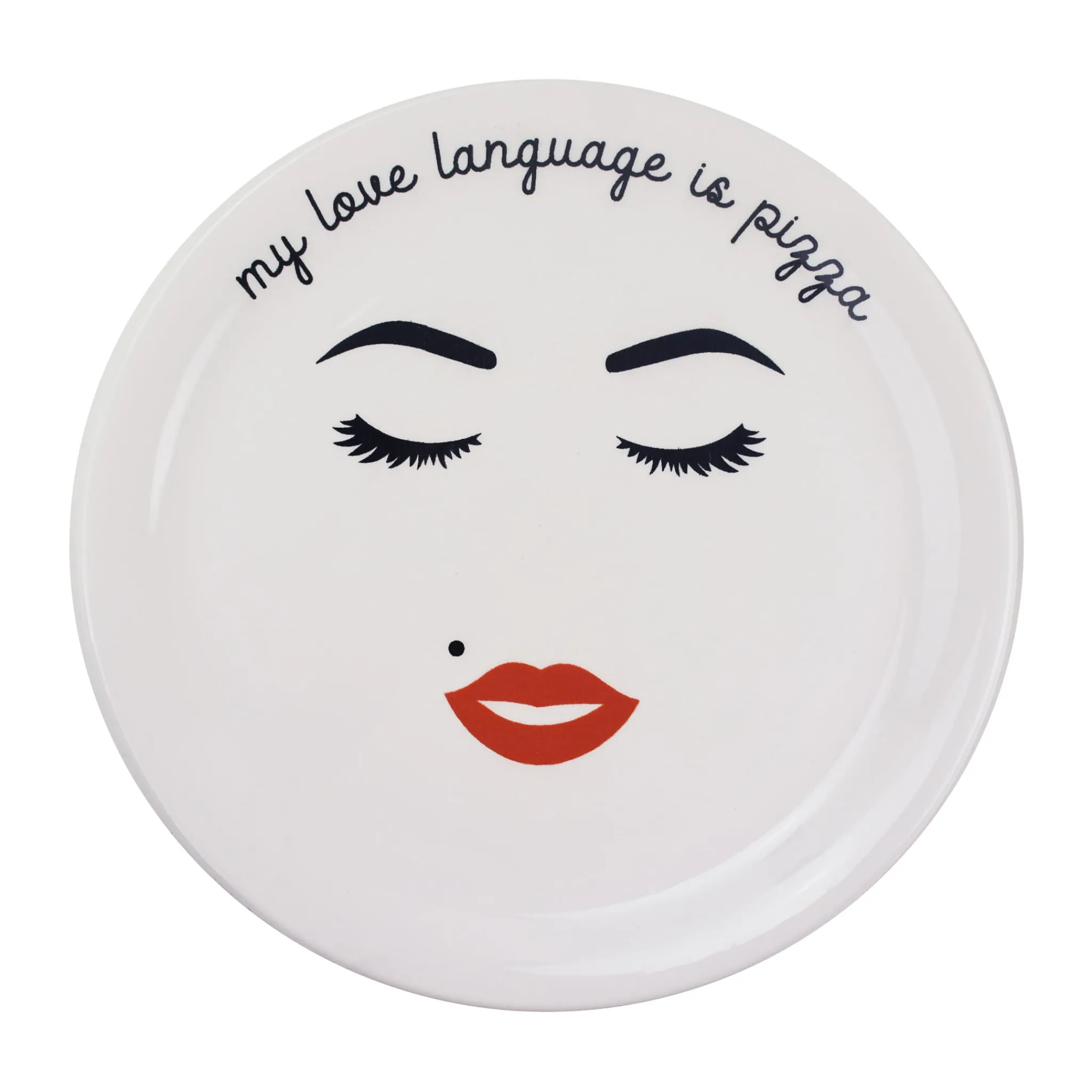 Ceramiche Salernitane My Love Language Is Pizza Pizza Plate, 31cm Hot