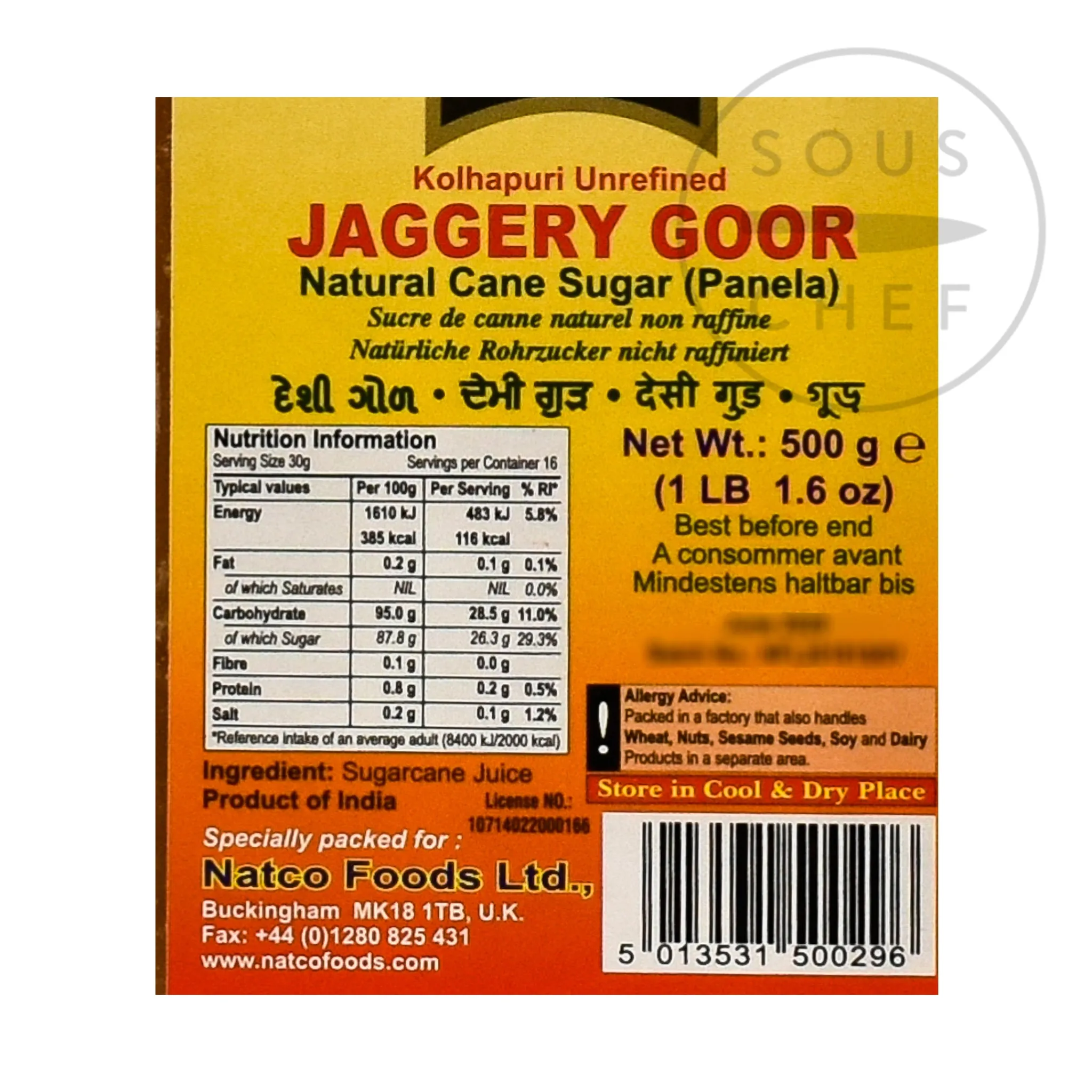 Natco Unrefined Jaggery, 500g Hot