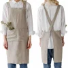 Linen Tales Natural Crossback Linen Apron Outlet