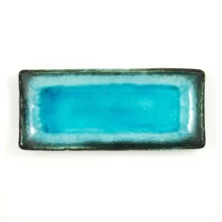 Kiji Stoneware & Ceramics Oblong Turquoise Platter Discount