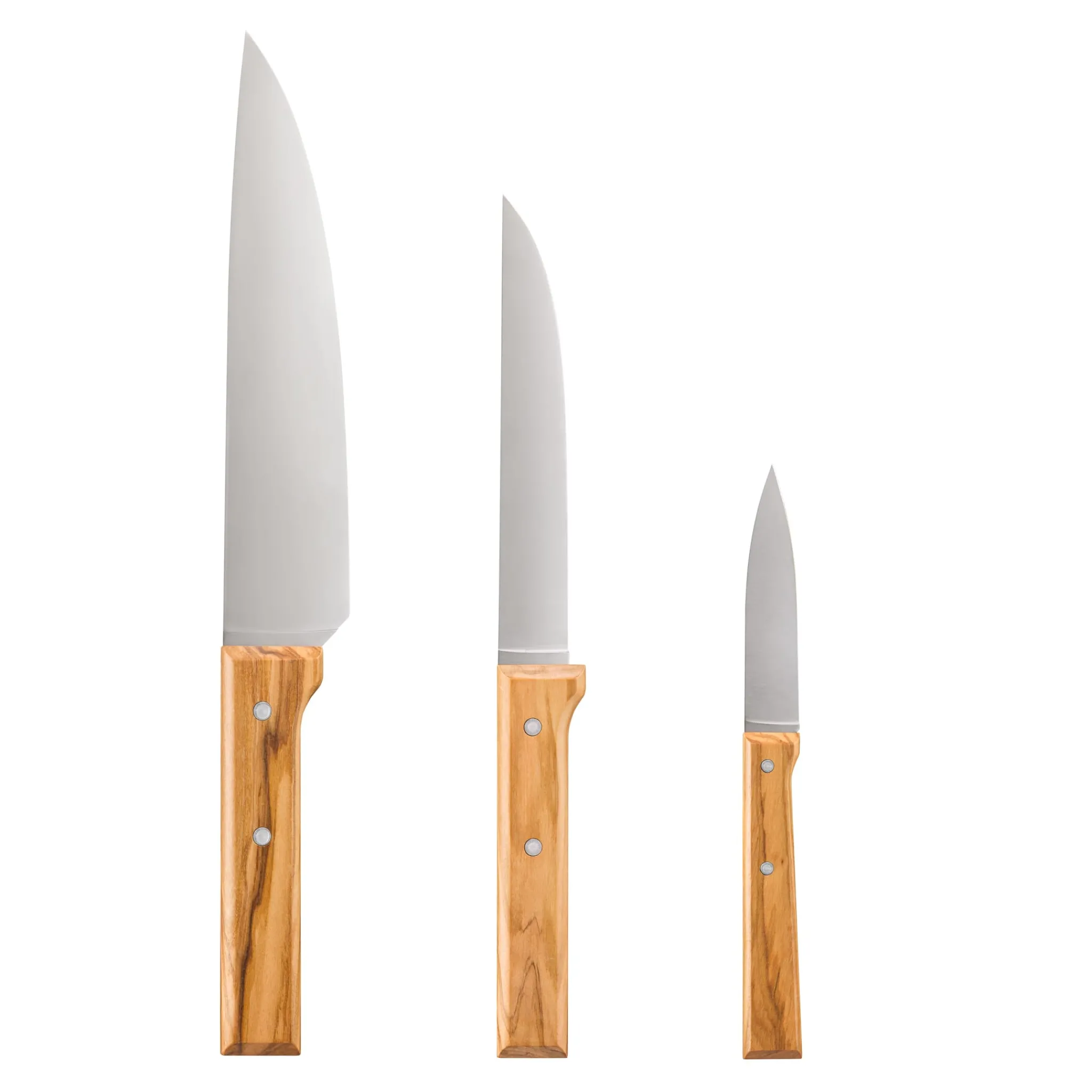 Opinel Parallele Olive Wood Knife Trio New