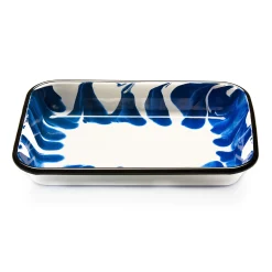 Kapka Enamel Paintstroke Enamel Roasting & Serving Dish, Blue & White Clearance