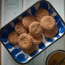 Kapka Enamel Paintstroke Enamel Roasting & Serving Dish, Blue & White Clearance