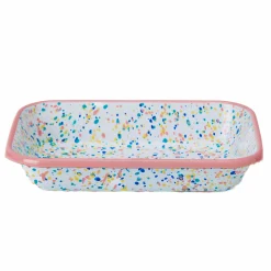 Kapka Enamel Pink Dot Enamel Roasting & Serving Dish Clearance