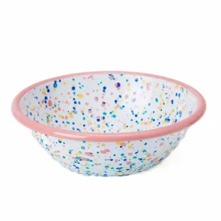 Kapka Enamel Pink Dot Enamel Salad Bowl