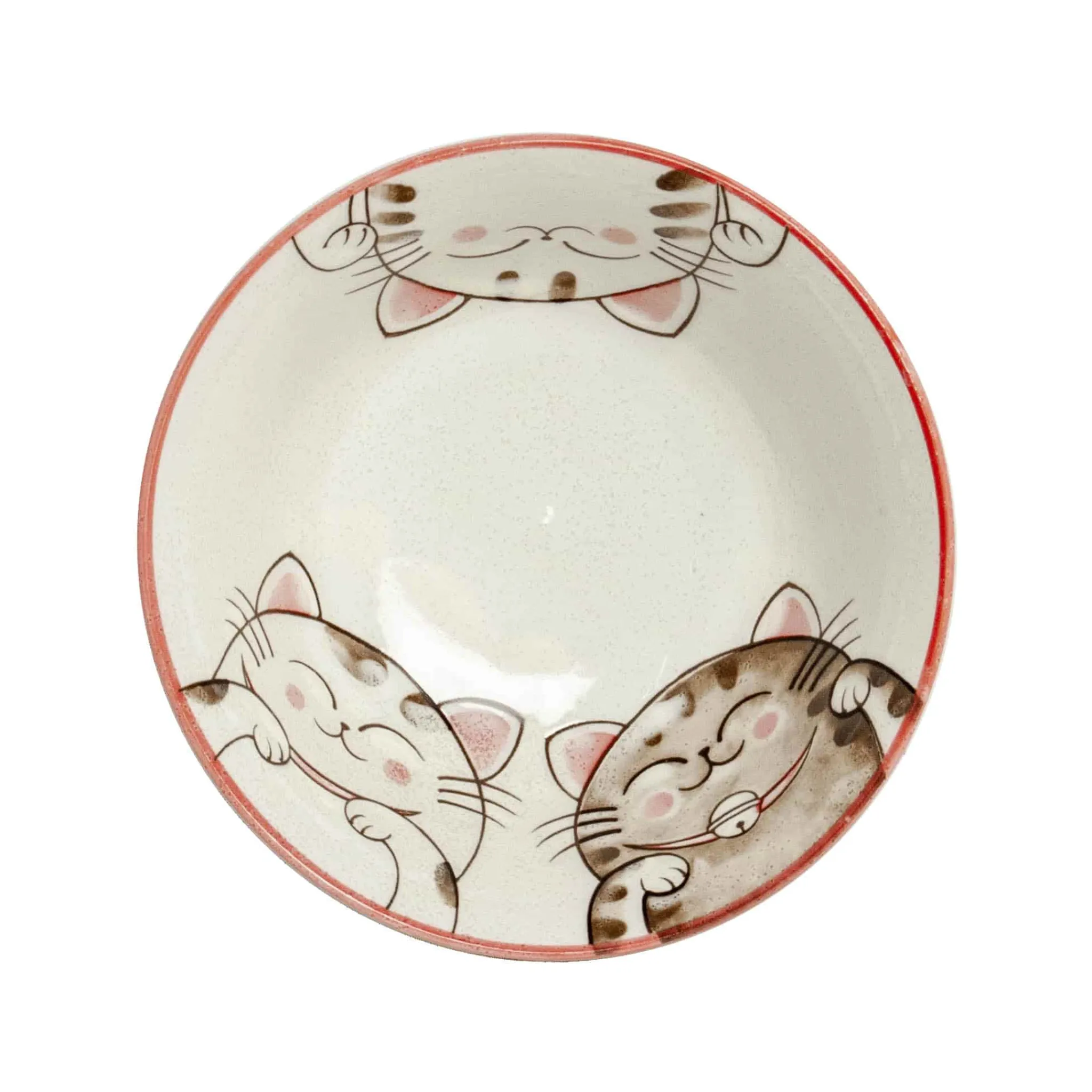 Kiji Stoneware & Ceramics Pink Lucky Cat Japanese Noodle Bowl, 15cm Discount