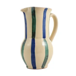 Puglia Handmade Puglia Aquamarine and Blue Stripe Pitcher Best