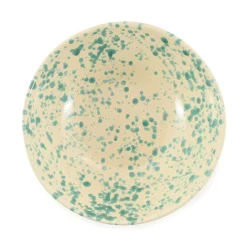 Puglia Handmade Puglia Aquamarine Splatter Large Salad Bowl, 28cm New