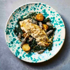 Puglia Handmade Puglia Aquamarine Splatter Dinner Plate, 27cm New