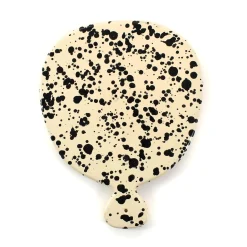 Puglia Handmade Puglia Black Splatter Ceramic Serving Board, 25cm New