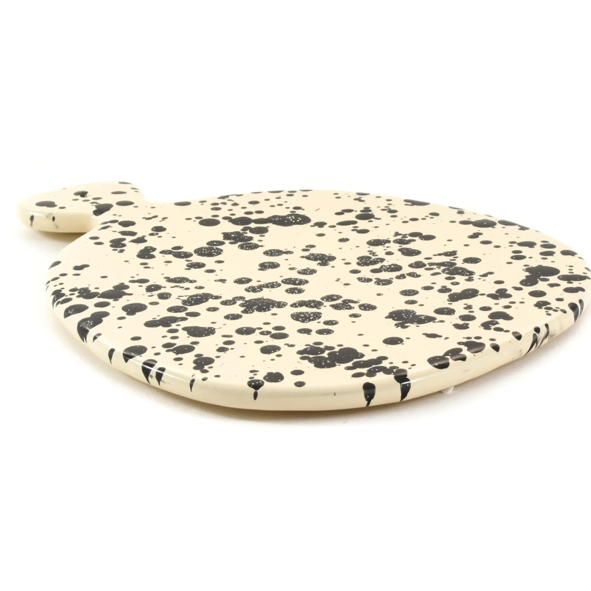 Puglia Handmade Puglia Black Splatter Ceramic Serving Board, 25cm New
