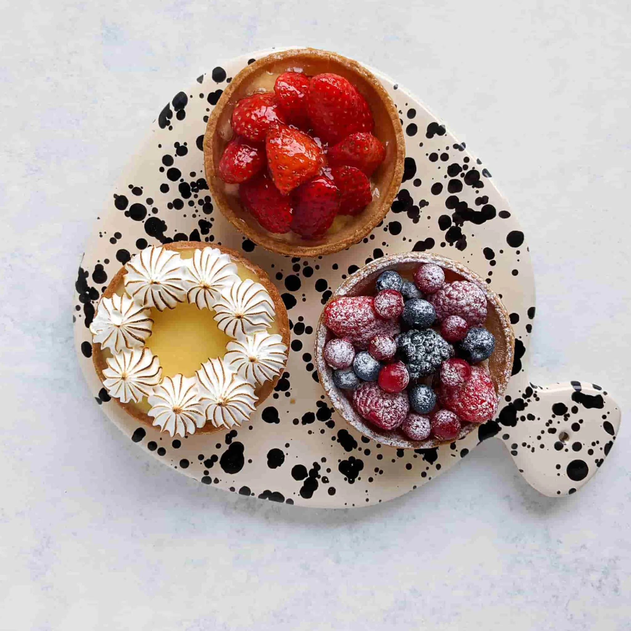 Puglia Handmade Puglia Black Splatter Ceramic Serving Board, 25cm New