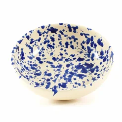 Puglia Handmade Puglia Blue Splatter Bowl, 19cm Hot
