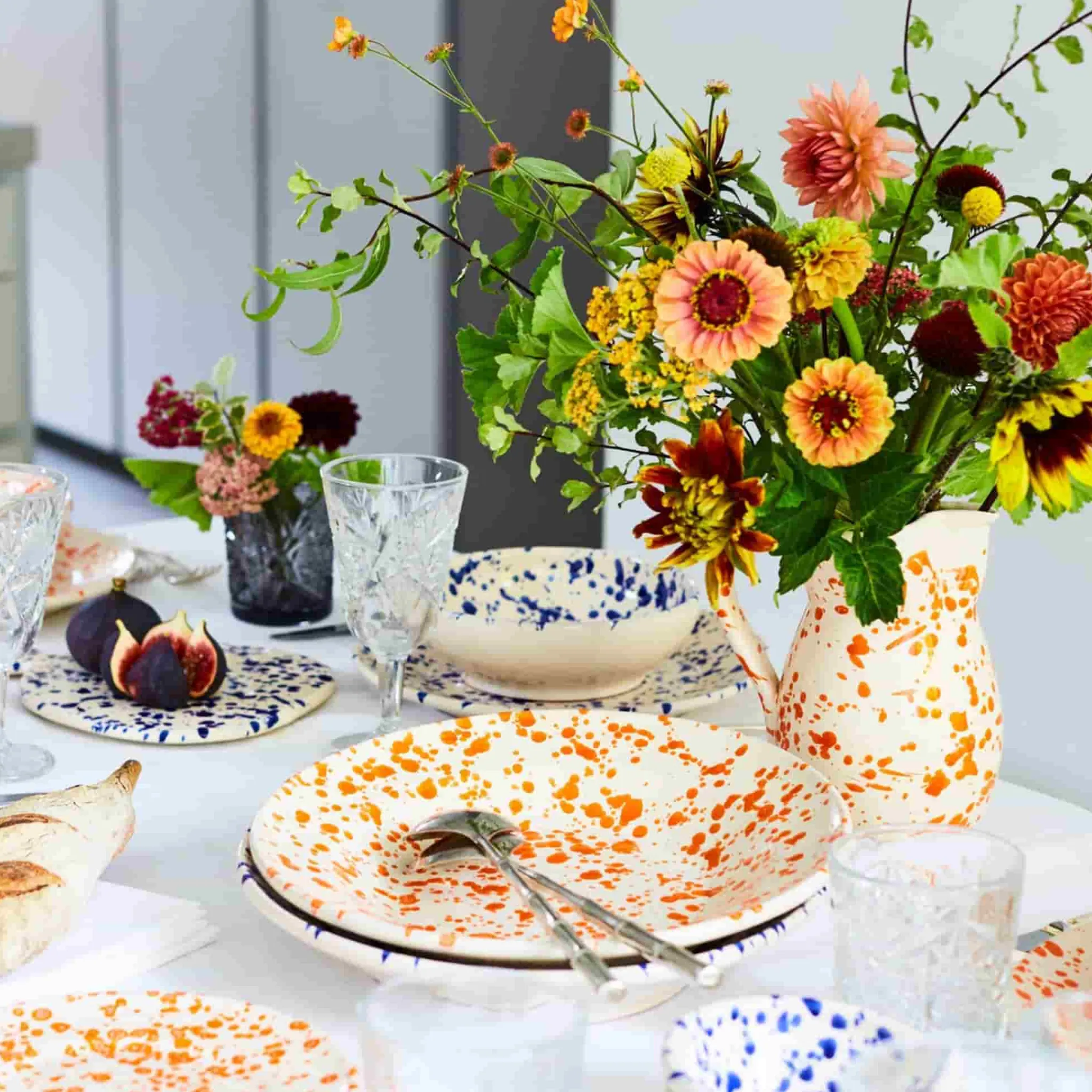 Puglia Handmade Puglia Blue Splatter Bowl, 19cm Hot