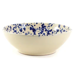 Puglia Handmade Puglia Blue Splatter Large Salad Bowl, 28cm New