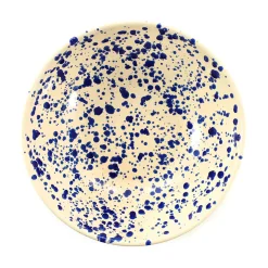 Puglia Handmade Puglia Blue Splatter Large Salad Bowl, 28cm New